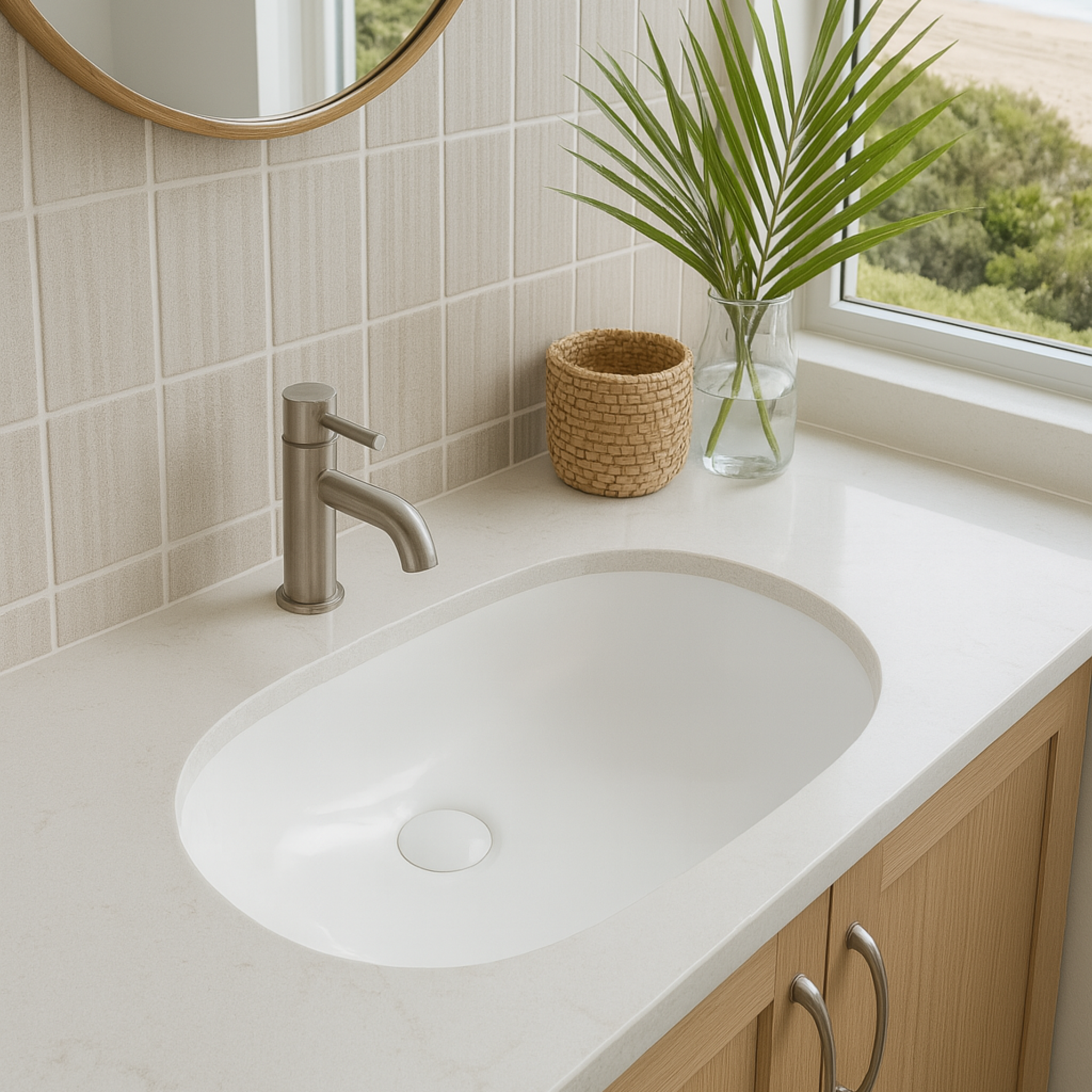 TURNER HASTINGS NARVA OVAL UNDER COUNTER PILL BASIN GLOSS WHITE 570MM