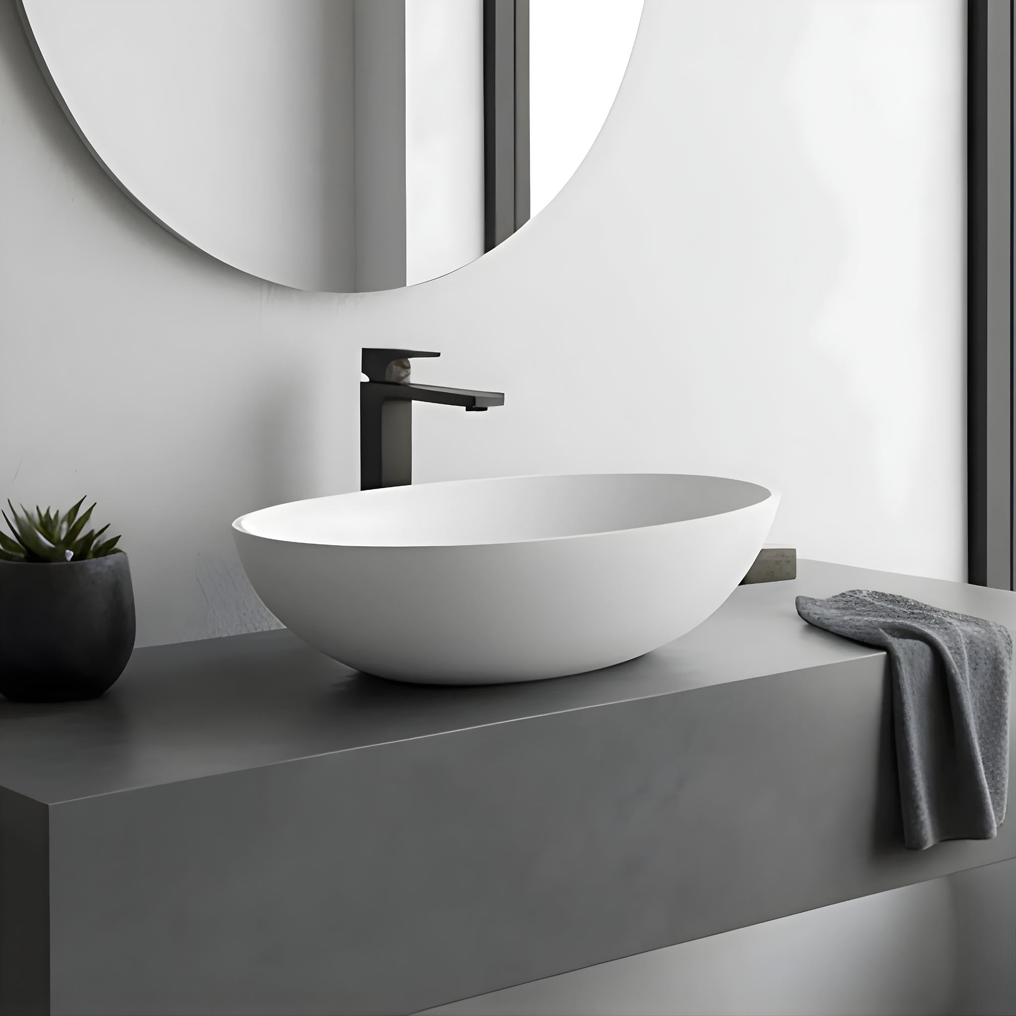 TURNER HASTINGS NARVA ABOVE COUNTER BASIN MATTE WHITE 600MM