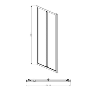 COVEY FULL FRAMED BI FOLD SWIVAL SHOWER SCREEN MATTE BLACK