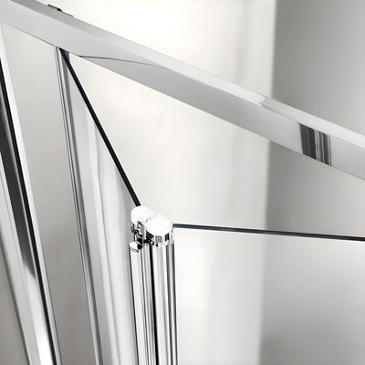 COVEY FULL FRAMED BI FOLD SWIVAL SHOWER SCREEN CHROME