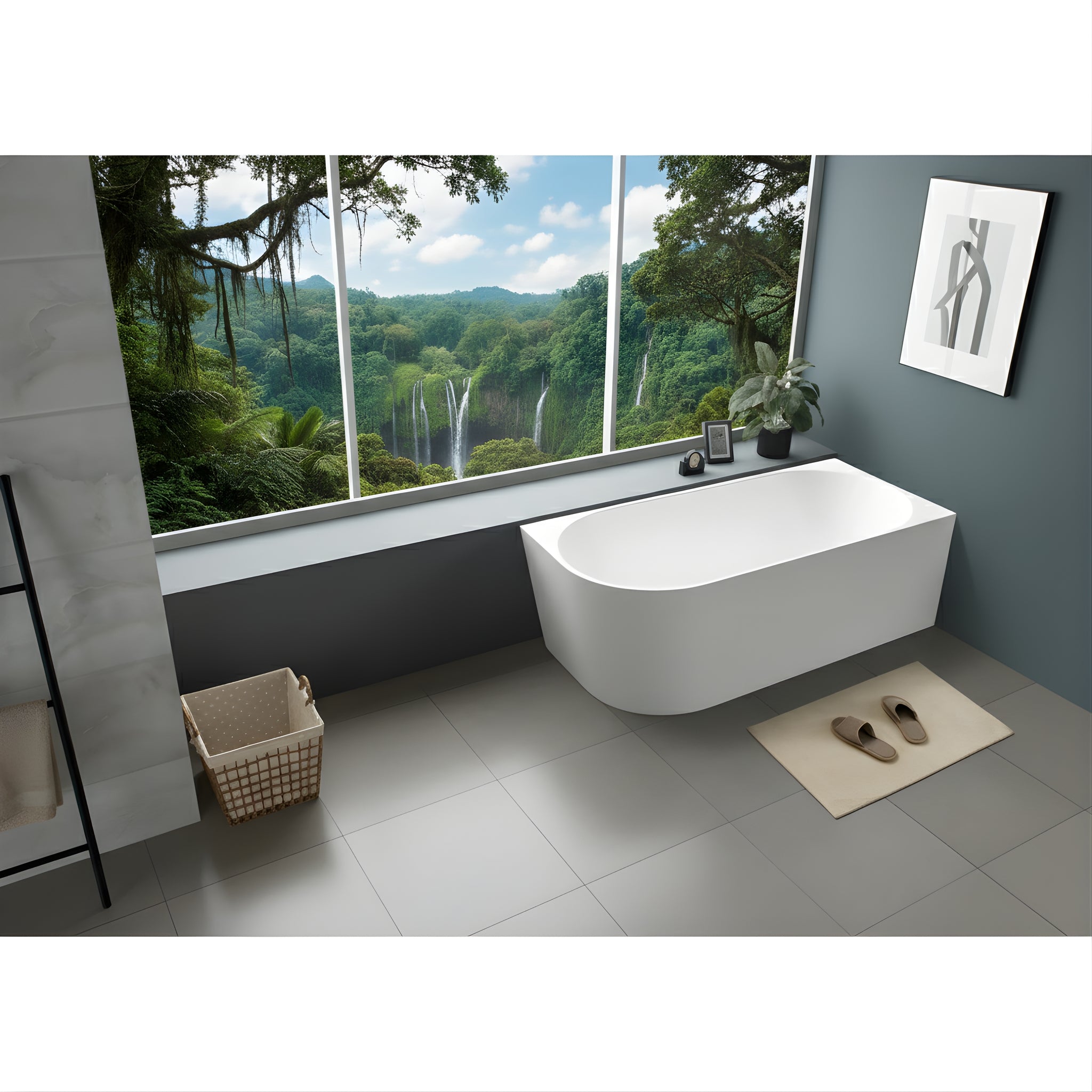 INFINITY NERIDA RIGHT CORNER BATHTUB MATTE WHITE (MULTIPLE SIZES AVAILABLE)