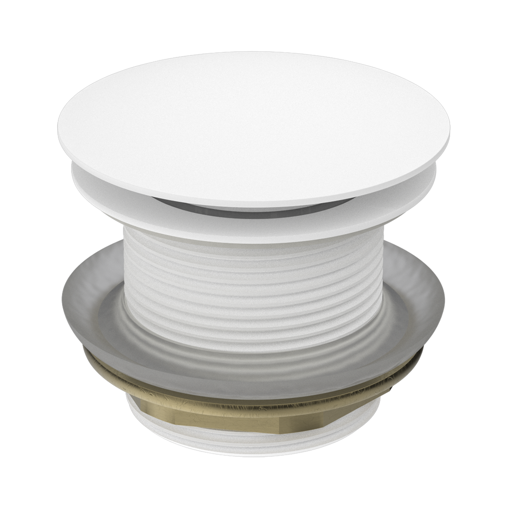 NERO BATH POP-UP PLUG WITH REMOVABLE WASTE NO OVERFLOW 40MM MATTE WHITE