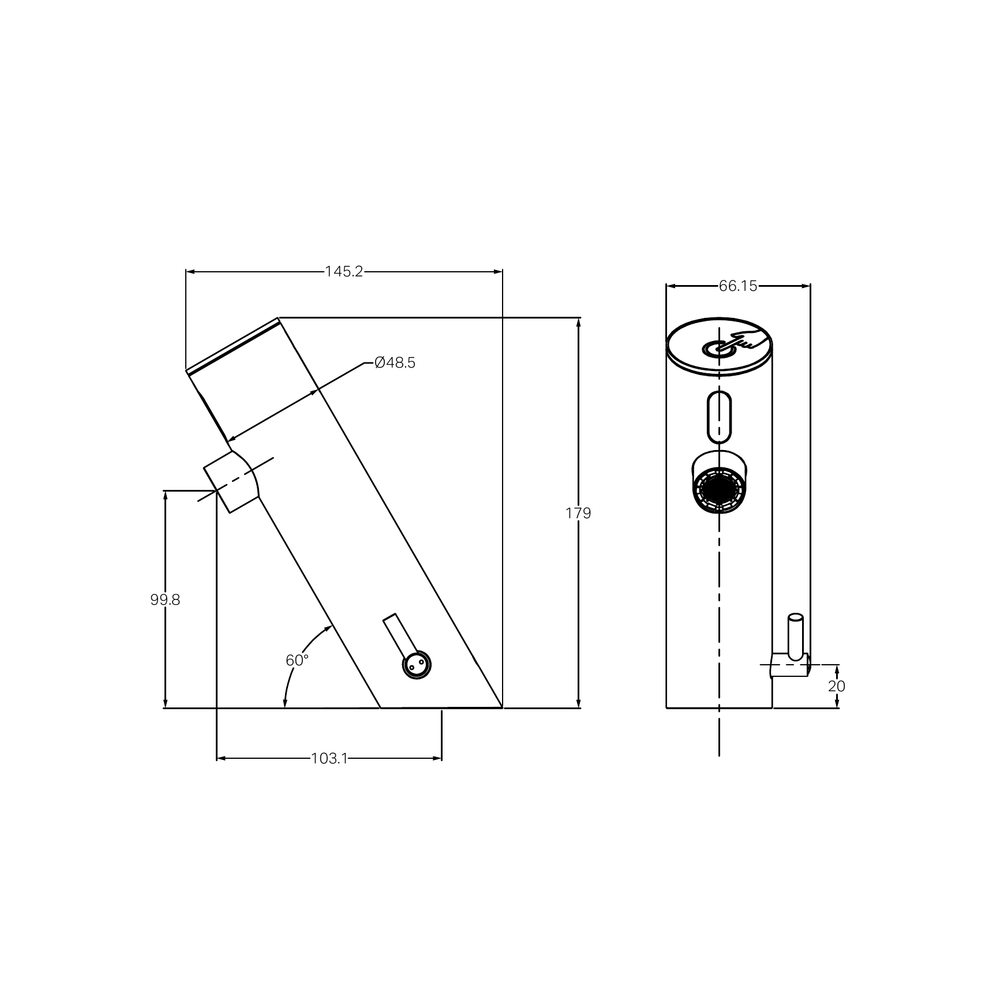 NERO COMMERCIAL SENSOR MIXER 179MM PVD BLACK