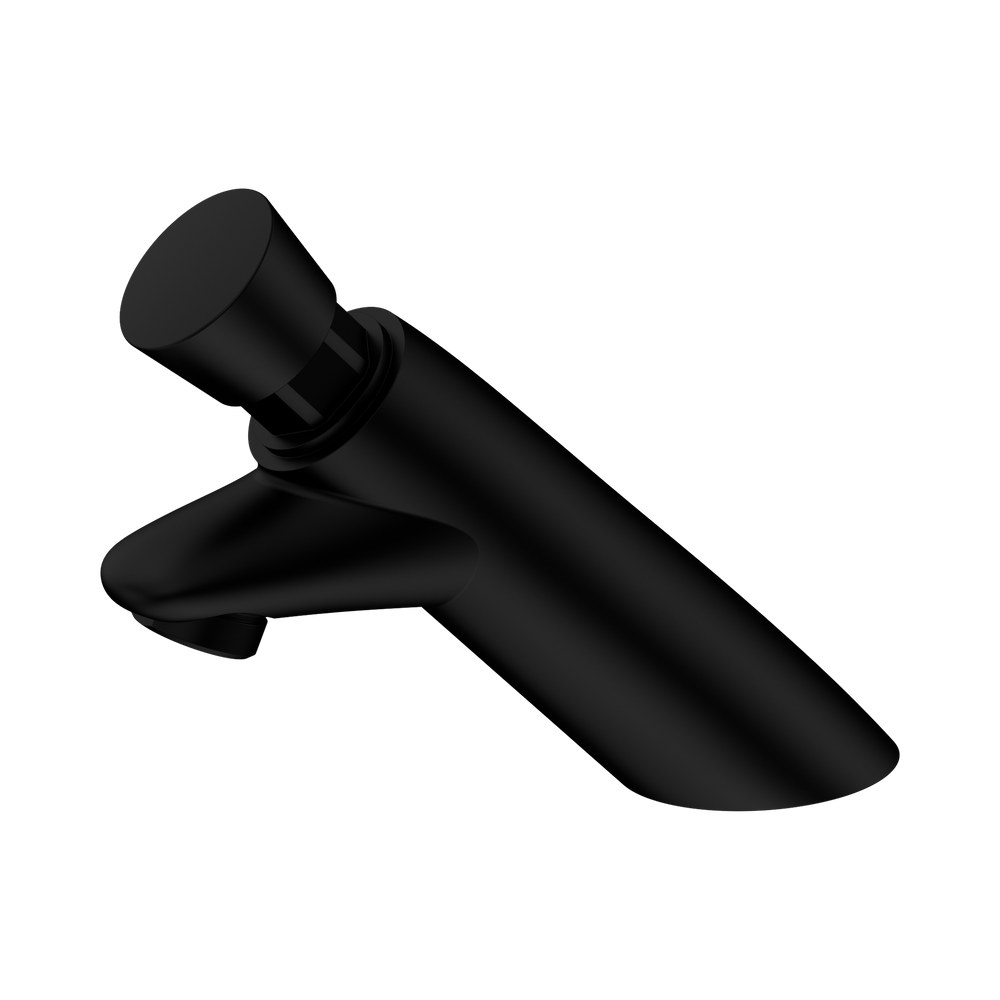 NERO COMMERCIAL SS316 LEAD FREE TIMEFLOW PUSH BUTTON PILLAR TAP 128MM PVD BLACK