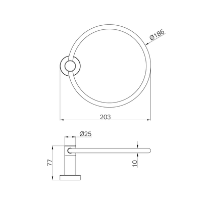 NERO DOLCE II HAND TOWEL RING 203MM GUN METAL