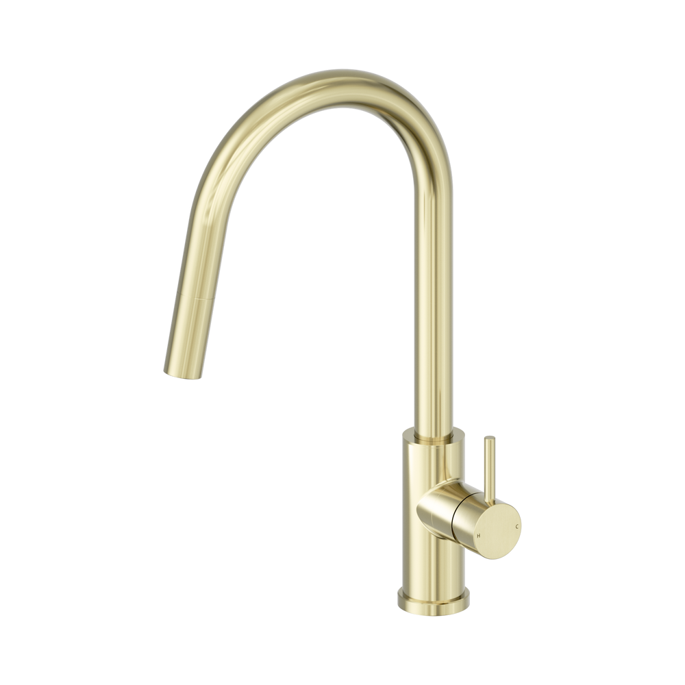 NERO DOLCE II PULL OUT SINK MIXER 427MM BRUSHED GOLD