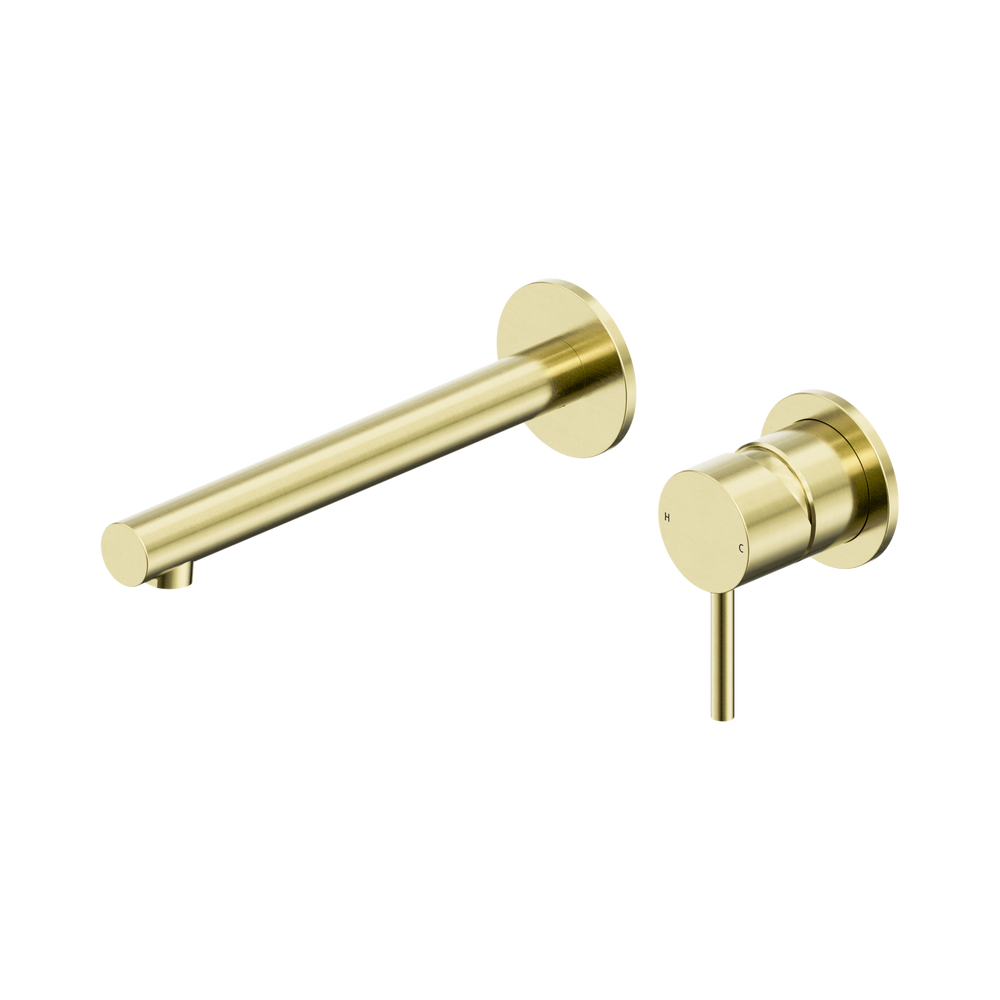 NERO DOLCE II WALL BASIN / BATH MIXER SEPARATE BACK PLATE 206MM BRUSHED GOLD