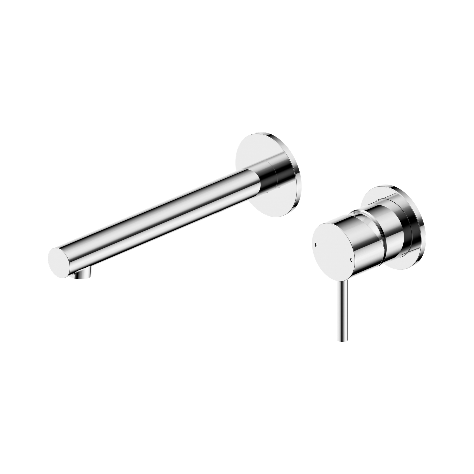 NERO DOLCE II LEAD FREE WALL BASIN / BATH MIXER SEPARATE BACK PLATE 206MM CHROME