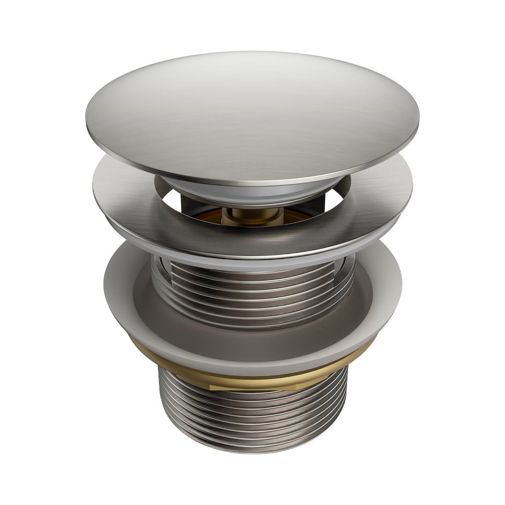 NERO POP UP BATH WASTE WITH OVERFLOW 40MM BRUSHED NICKEL