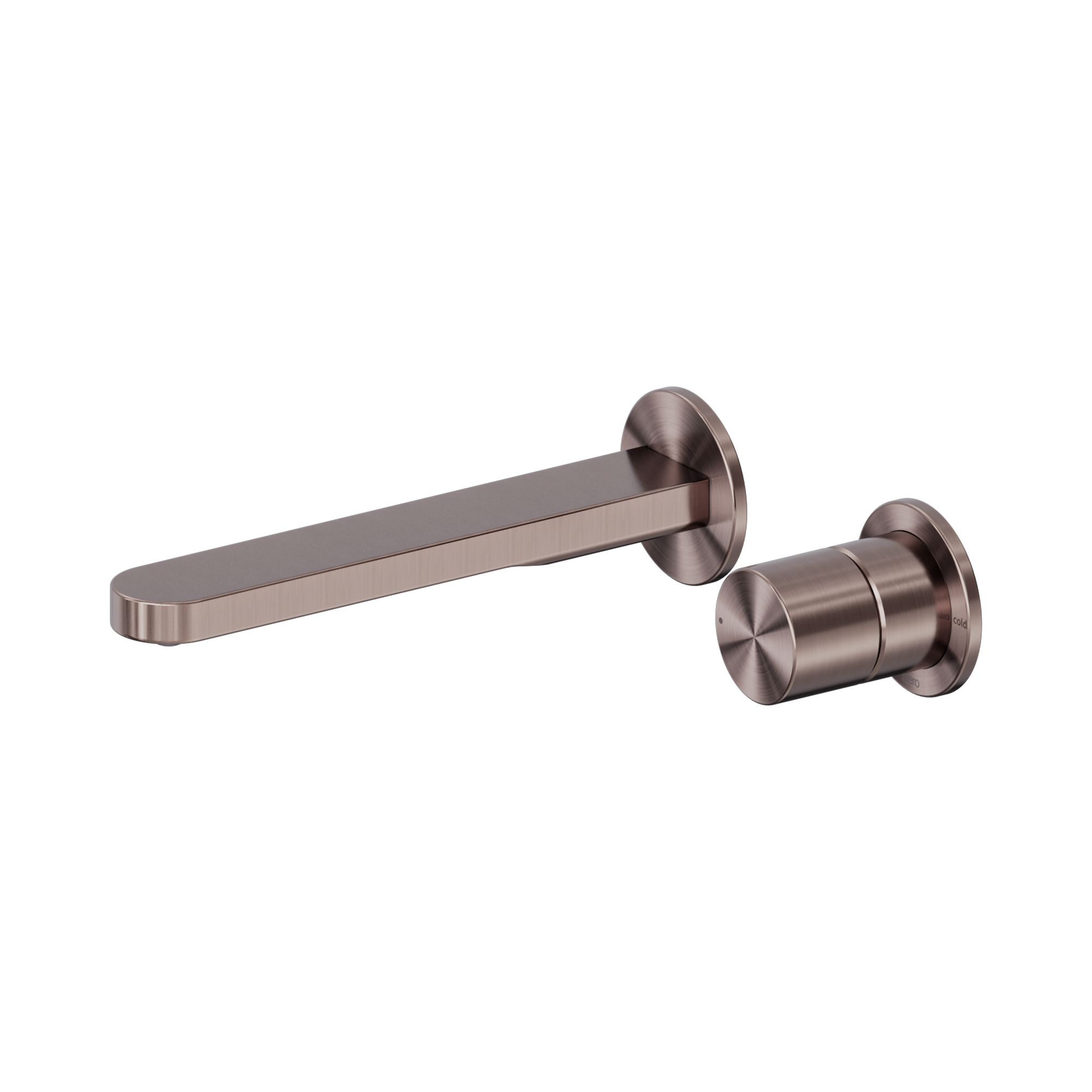 NERO PURE PROGRESSIVE WALL BASIN / BATH MIXER SEPARATE BACK PLATE 203MM BRUSHED BRONZE