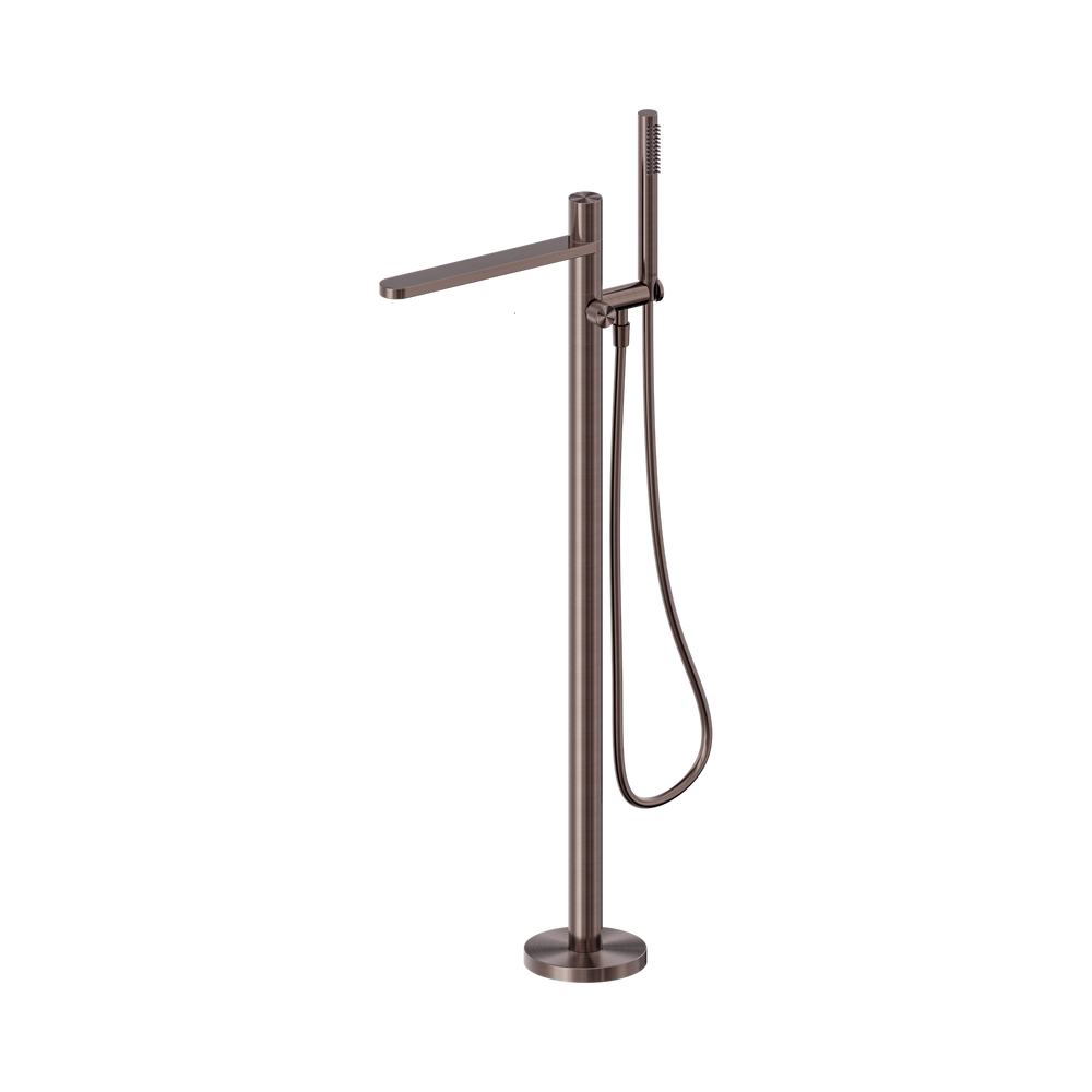 NERO PURE PROGRESSIVE FREESTANDING BATH MIXER WITH HAND SHOWER 1156MM BRUSHED BRONZE