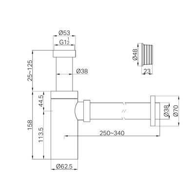 NERO ROUND BOTTLE TRAP 40MM MATTE WHITE