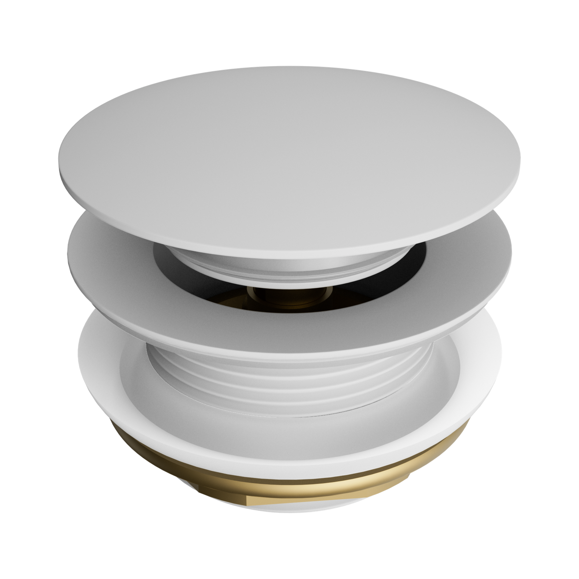 NERO SHORT POP UP BATH WASTE WITHOUT OVERFLOW 40MM MATTE WHITE