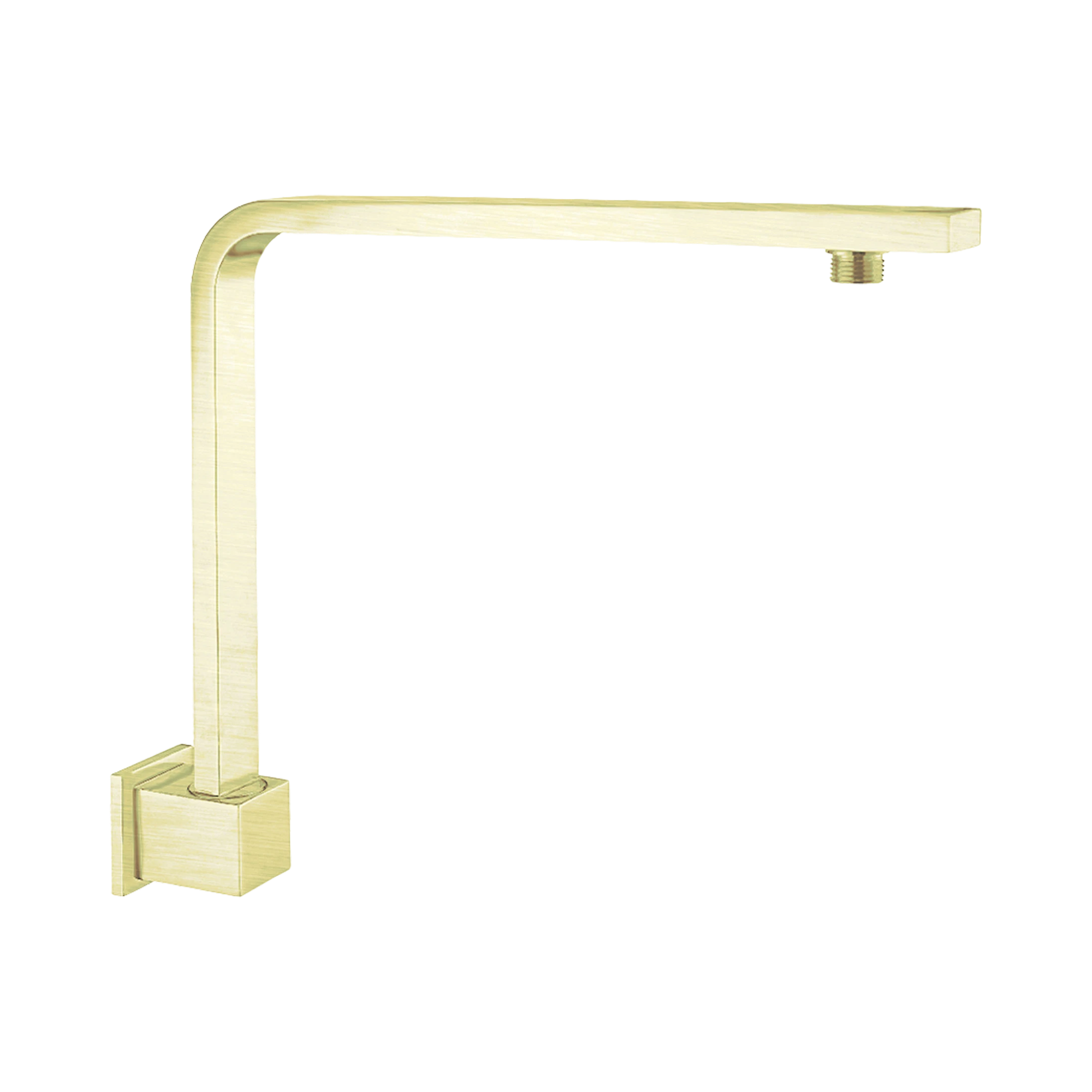 NERO SQUARE SWIVEL SHOWER ARM 350MM BRUSHED GOLD