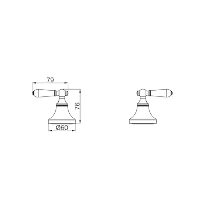 NERO YORK WALL TOP ASSEMBLIES WITH METAL LEVER MATTE BLACK