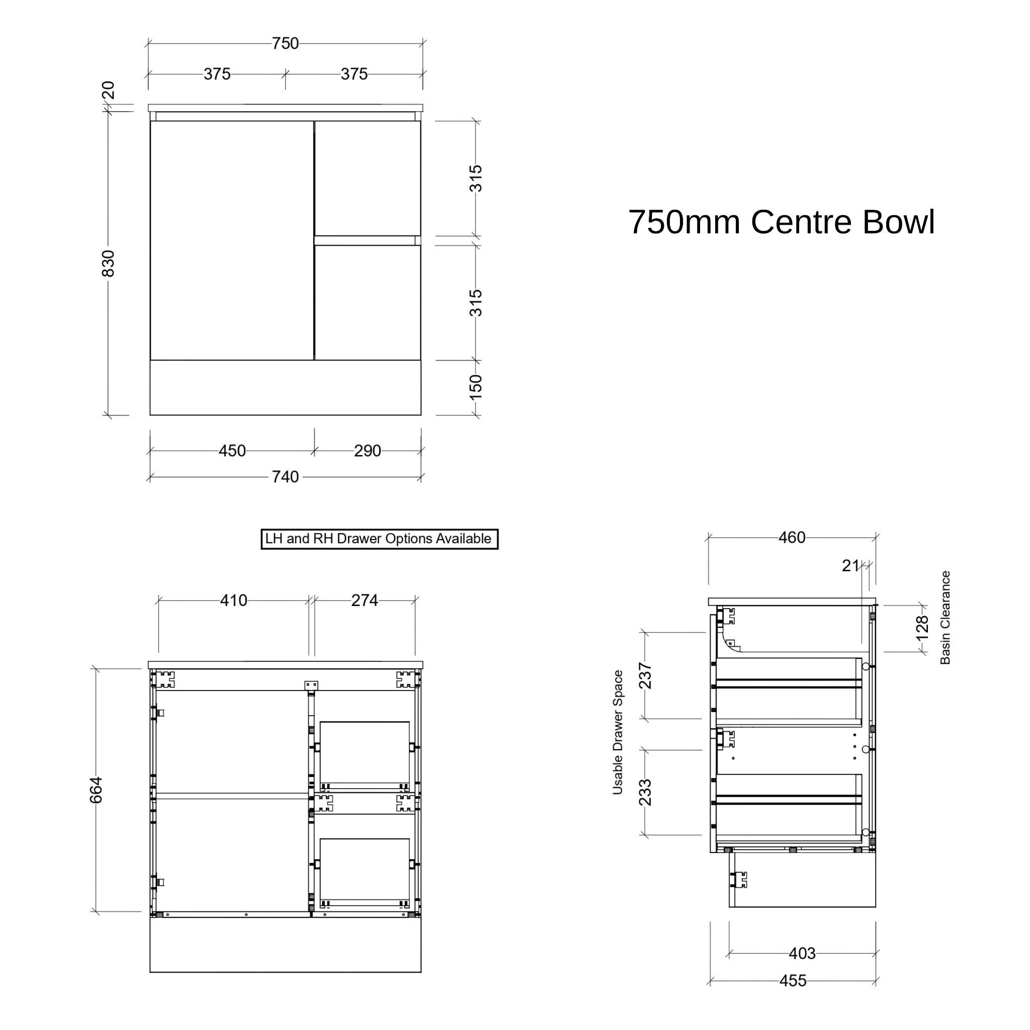 TIMBERLINE NEVADA CUSTOM FLOOR STANDING VANITY (ALL SIZING)