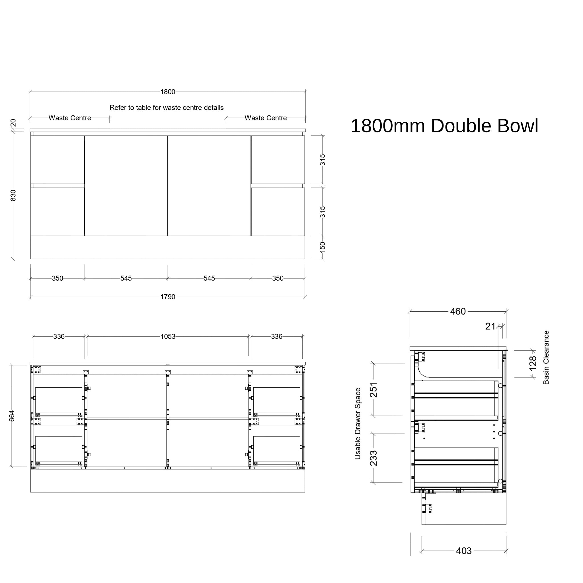 TIMBERLINE NEVADA CUSTOM FLOOR STANDING VANITY (ALL SIZING)