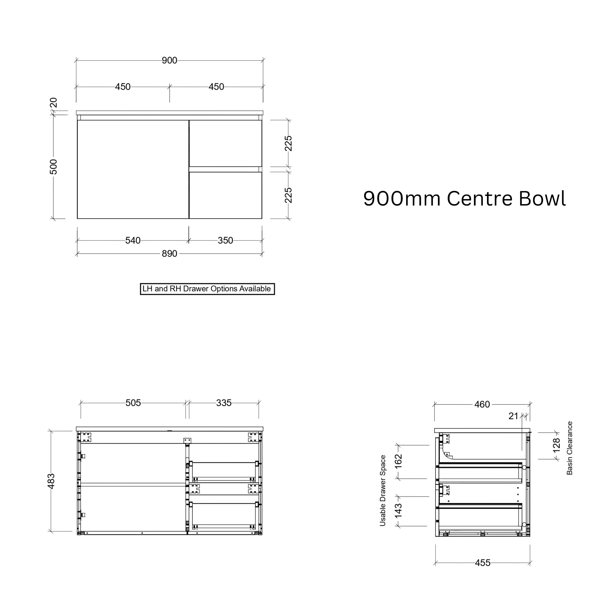 TIMBERLINE NEVADA CUSTOM WALL HUNG VANITY (ALL SIZING)