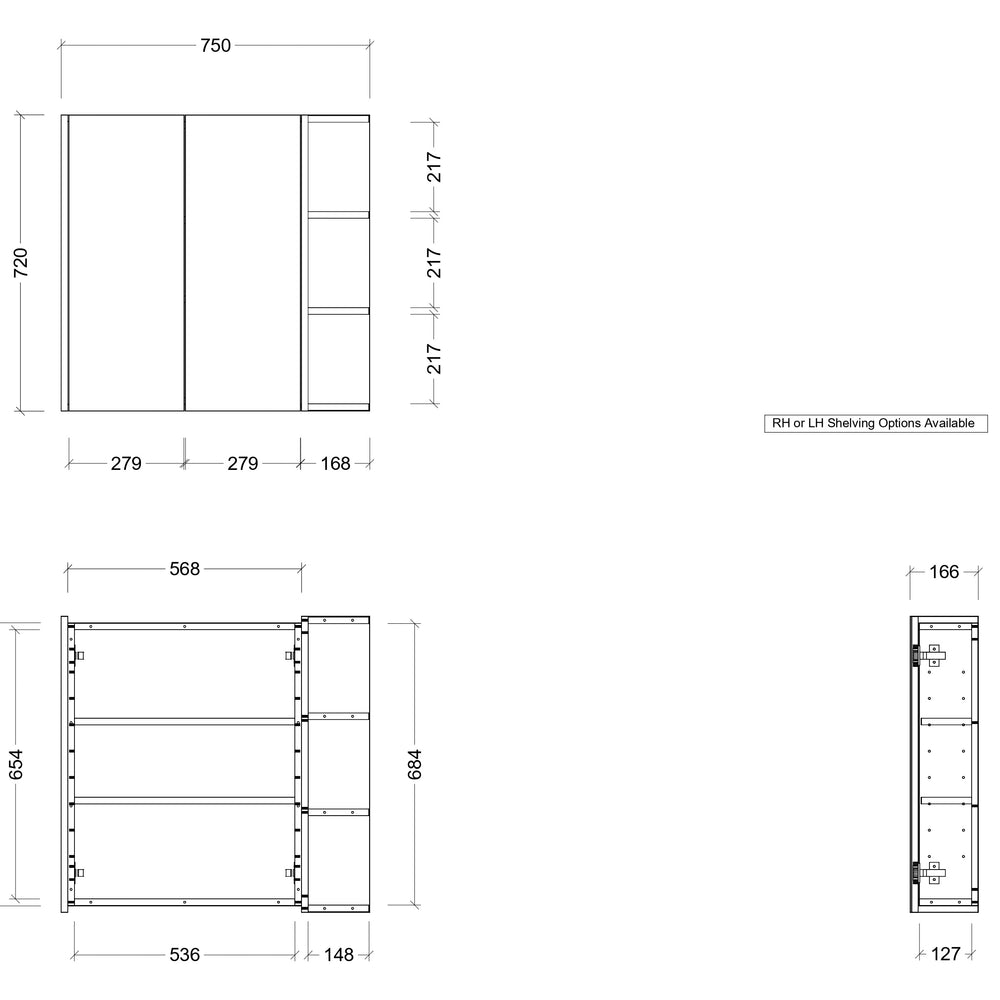 TIMBERLINE NEW YORK CUSTOM SHAVING CABINET (ALL SIZING)