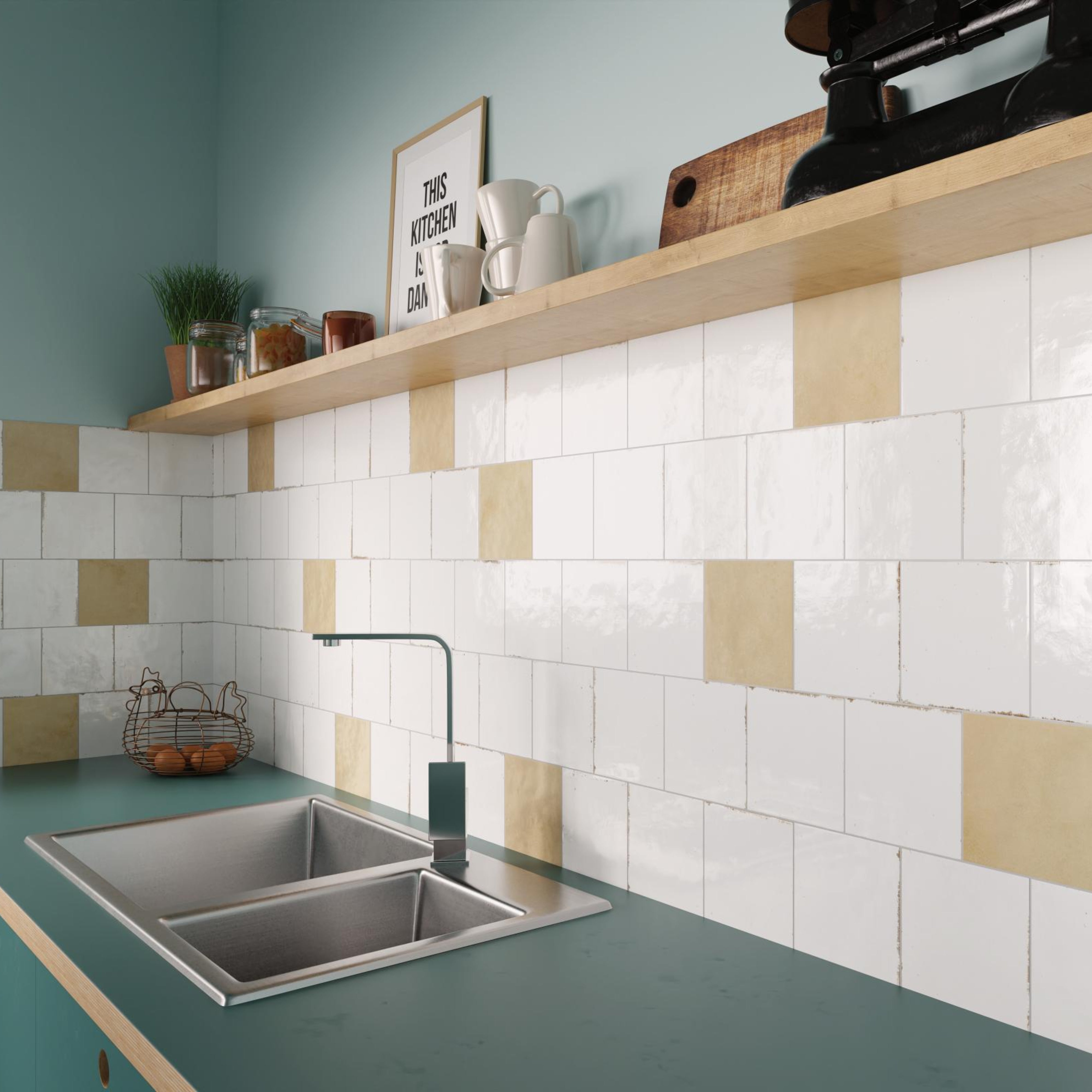 DUNE CERAMICA AGADIR NIEBLA ULTRA GLOSS 147X147MM SQUARE TILE (PER BOX)