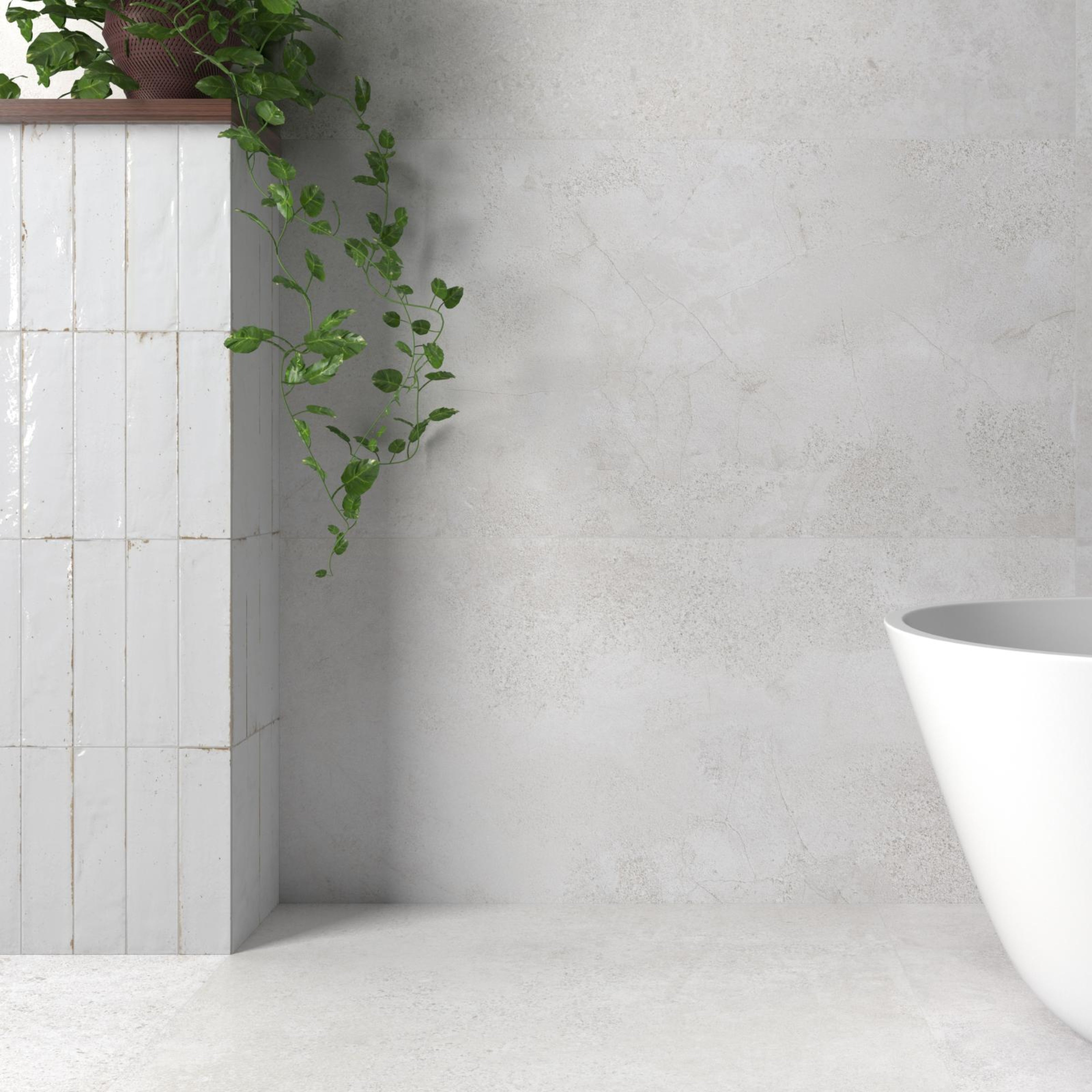 DUNE CERAMICA AGADIR NIEBLA ULTRA GLOSS 70X280MM RECTANGULAR TILE (PER BOX)