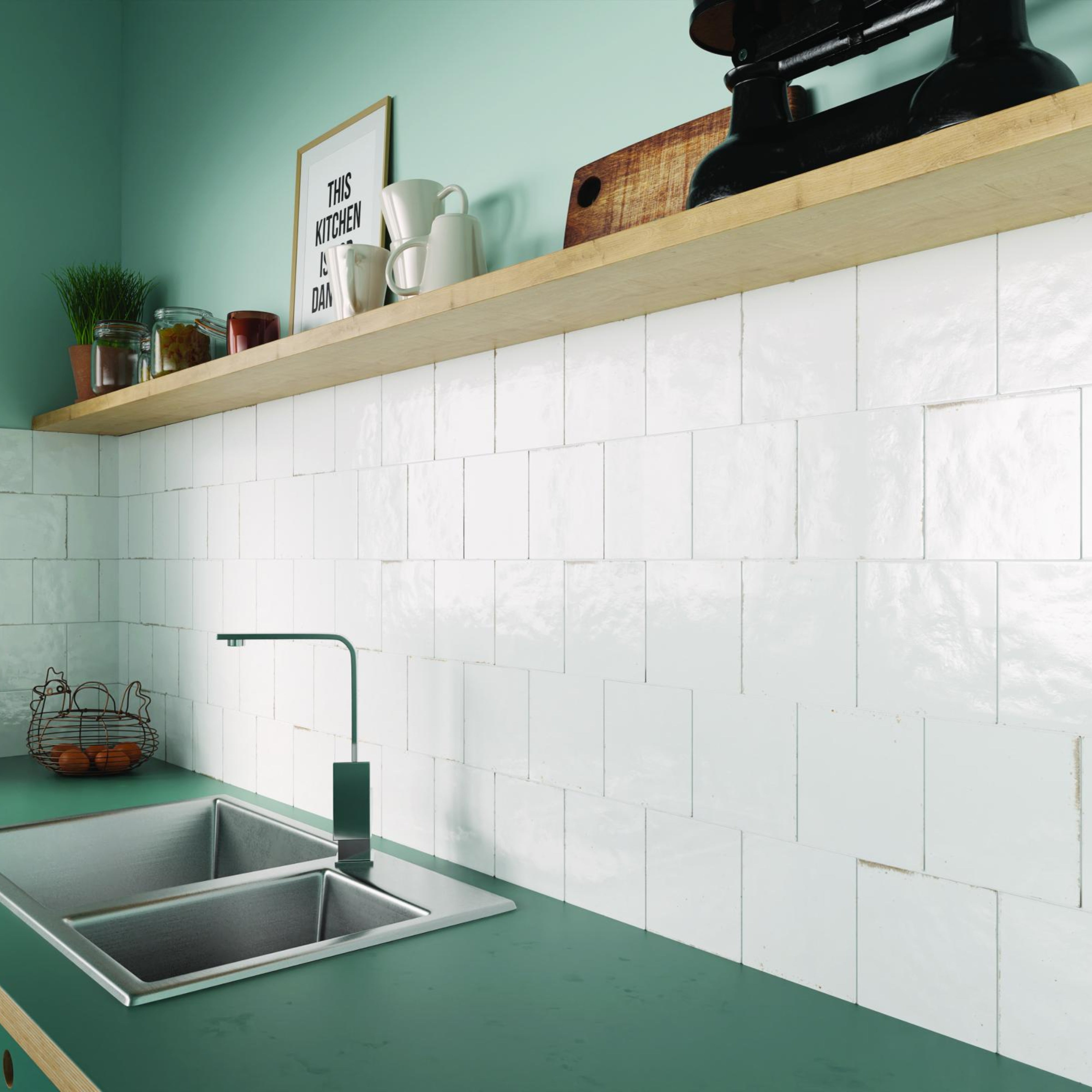 DUNE CERAMICA AGADIR NIEBLA ULTRA GLOSS 147X147MM SQUARE TILE (PER BOX)