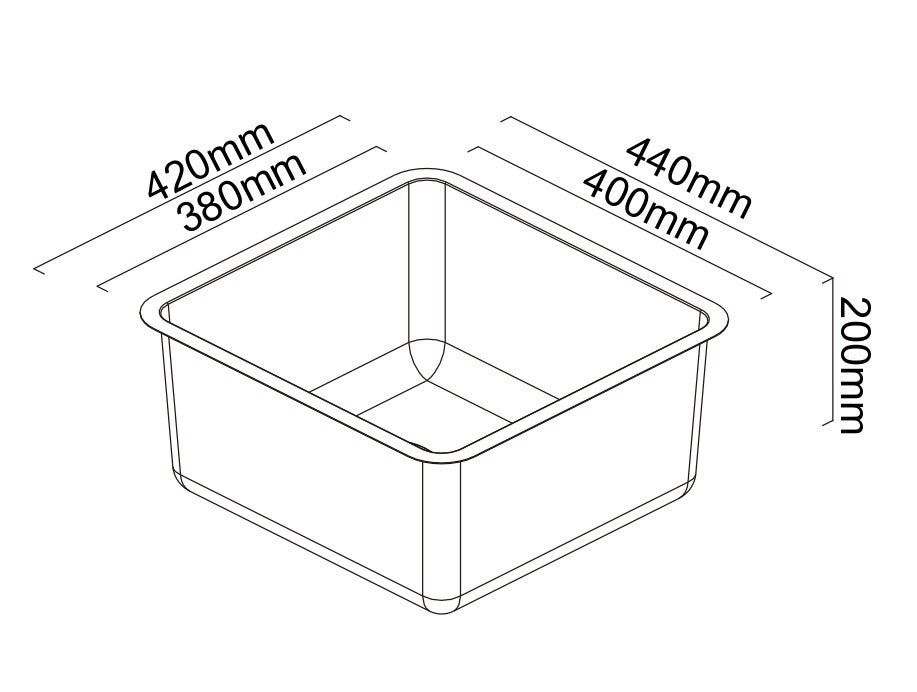 ABEY LAGO SINGLE BOWL KITCHEN SINK STAINLESS STEEL 420MM