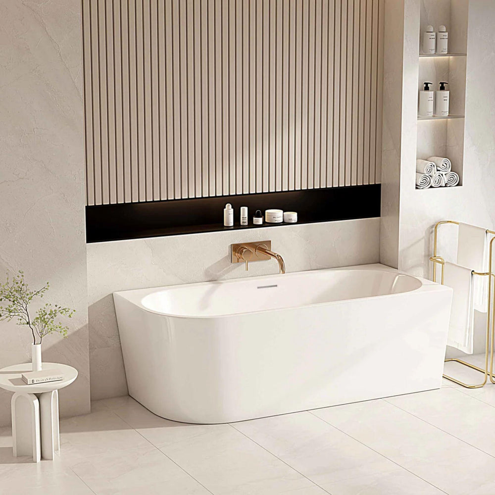 MERCIO NOVA ULTRA THIN RIGHT CORNER BATHTUB GLOSS WHITE (AVAILABLE IN 1400MM, 1500MM AND 1700MM)