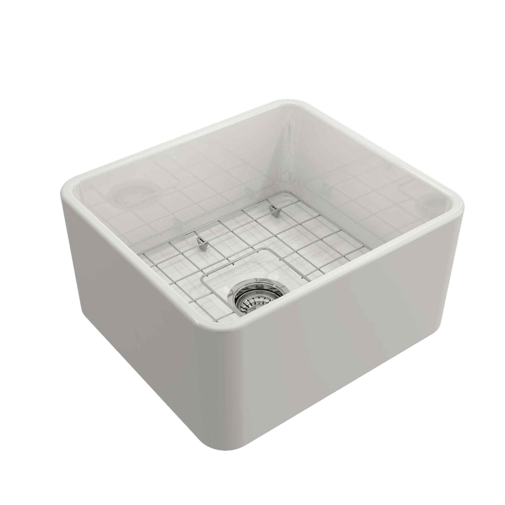 TURNER HASTINGS NOVI FARMHOUSE BUTLER SINK WITH OVERFLOW GLOSS WHITE 500MM