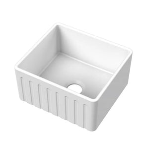 TURNER HASTINGS NOVI FIRECLAY FARMHOUSE BUTLER SINK MATTE WHITE 510MM