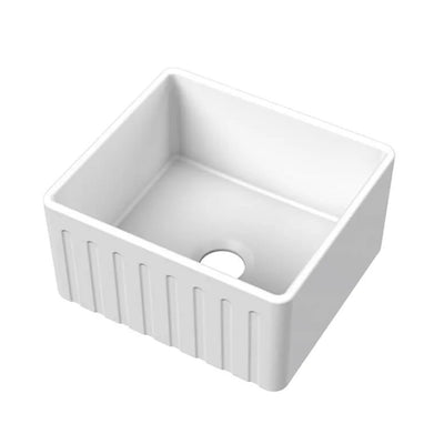 TURNER HASTINGS NOVI FIRECLAY FARMHOUSE BUTLER SINK MATTE WHITE 510MM