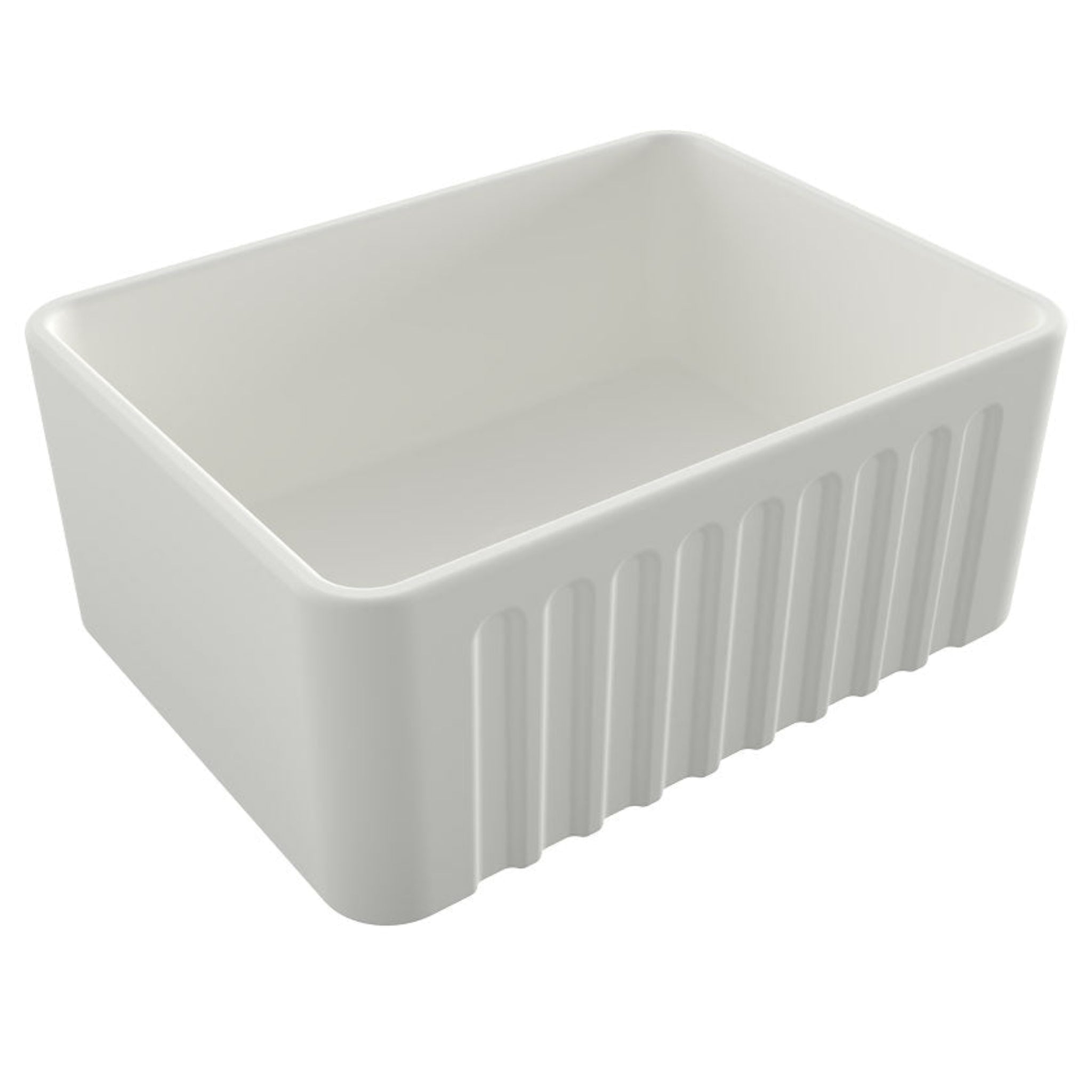 TURNER HASTINGS NOVI FARMHOUSE BUTLER SINK WITH OVERFLOW MATTE WHITE 600MM