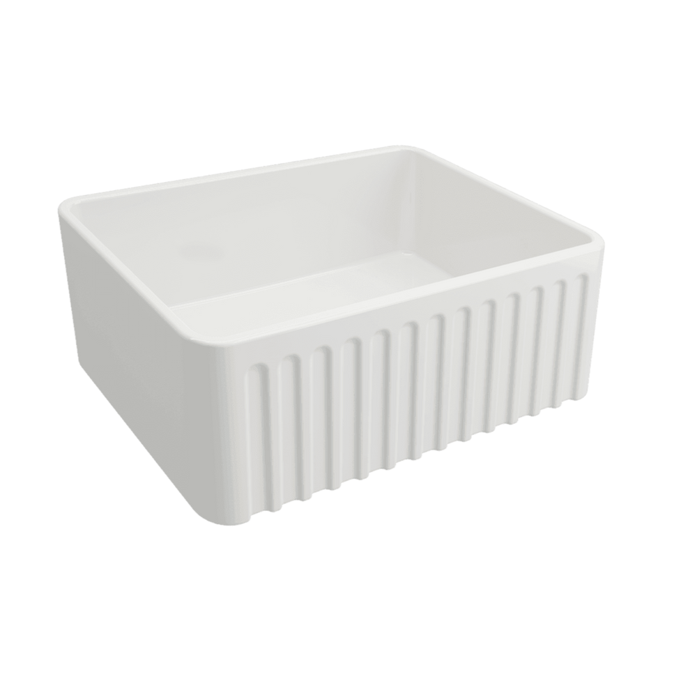 TURNER HASTINGS NOVI FARMHOUSE BUTLER SINK GLOSS WHITE 600MM