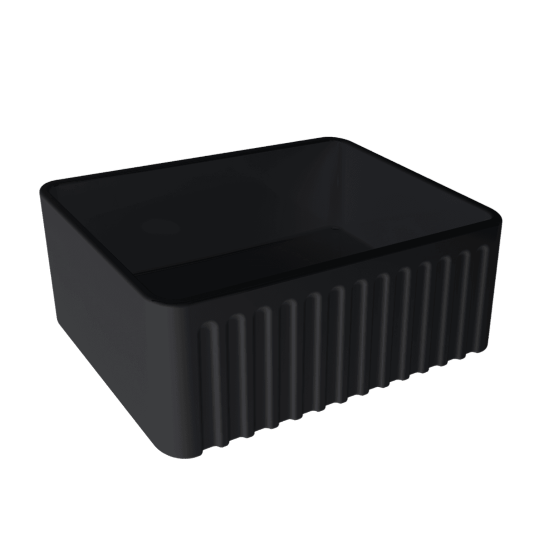 TURNER HASTINGS NOVI FARMHOUSE BUTLER SINK WITH OVERFLOW MATTE BLACK 600MM