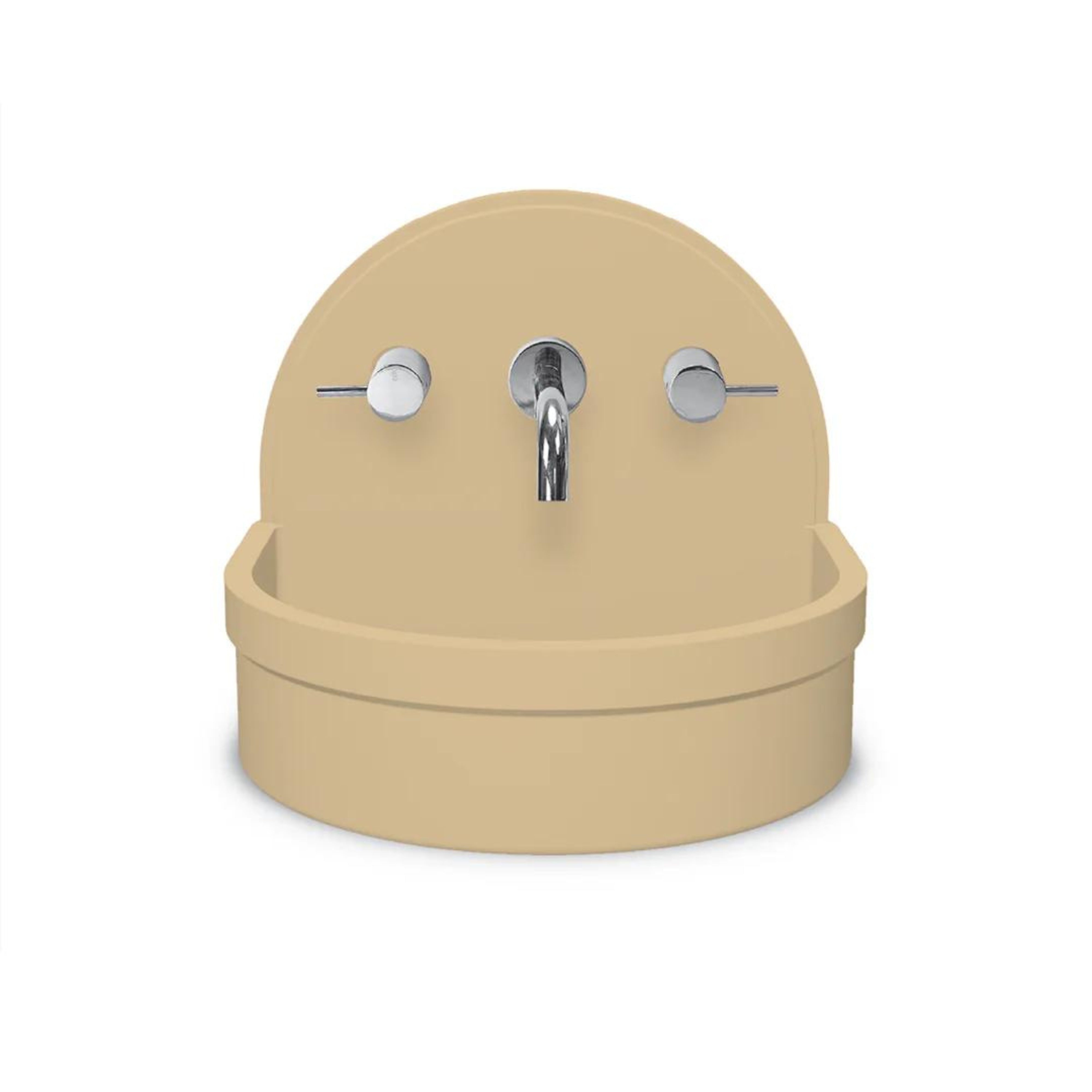 NOOD CO BETTY ABOVE COUNTER / WALL HUNG BASIN CUSTARD 410MM