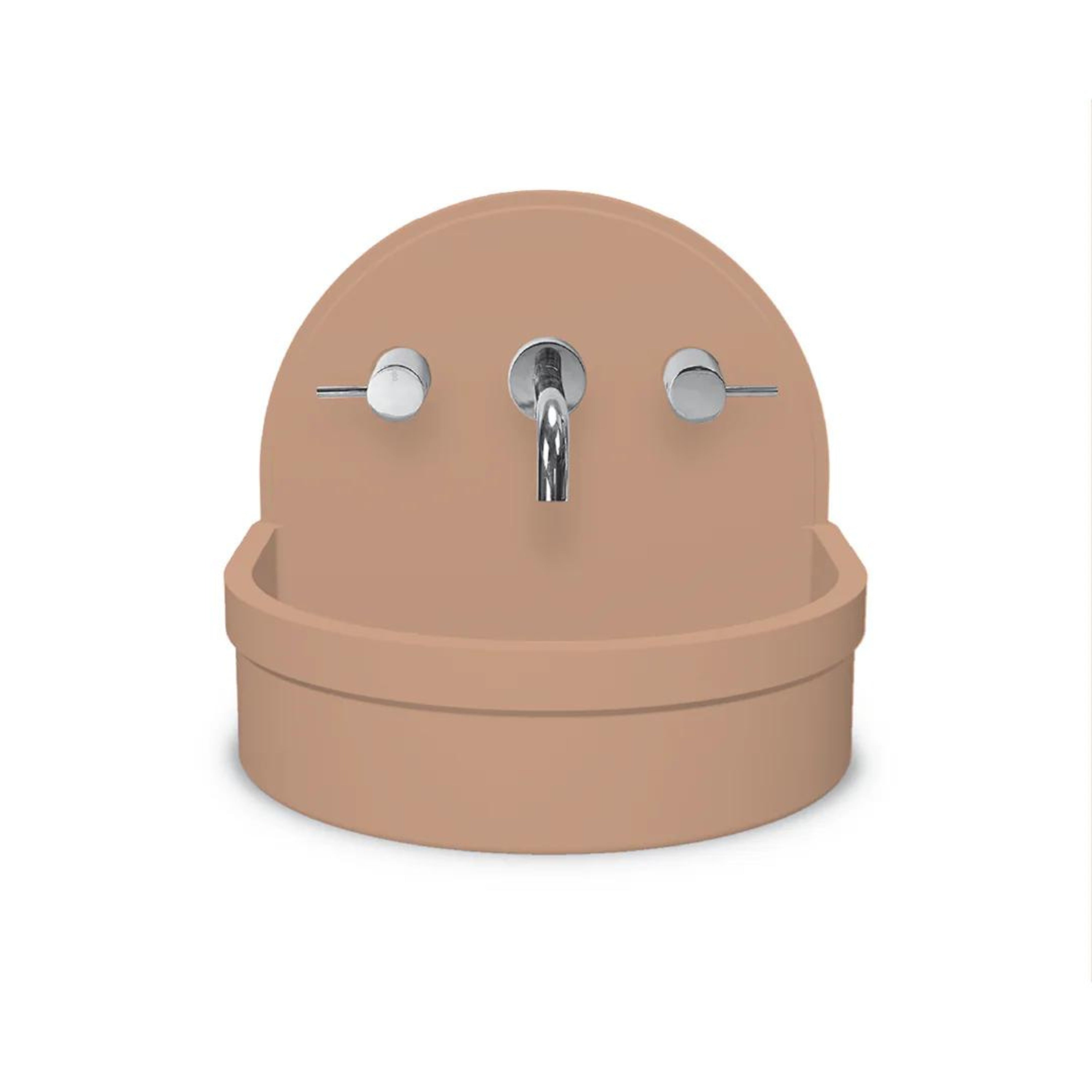 NOOD CO BETTY ABOVE COUNTER / WALL HUNG BASIN PASTEL PEACH 410MM