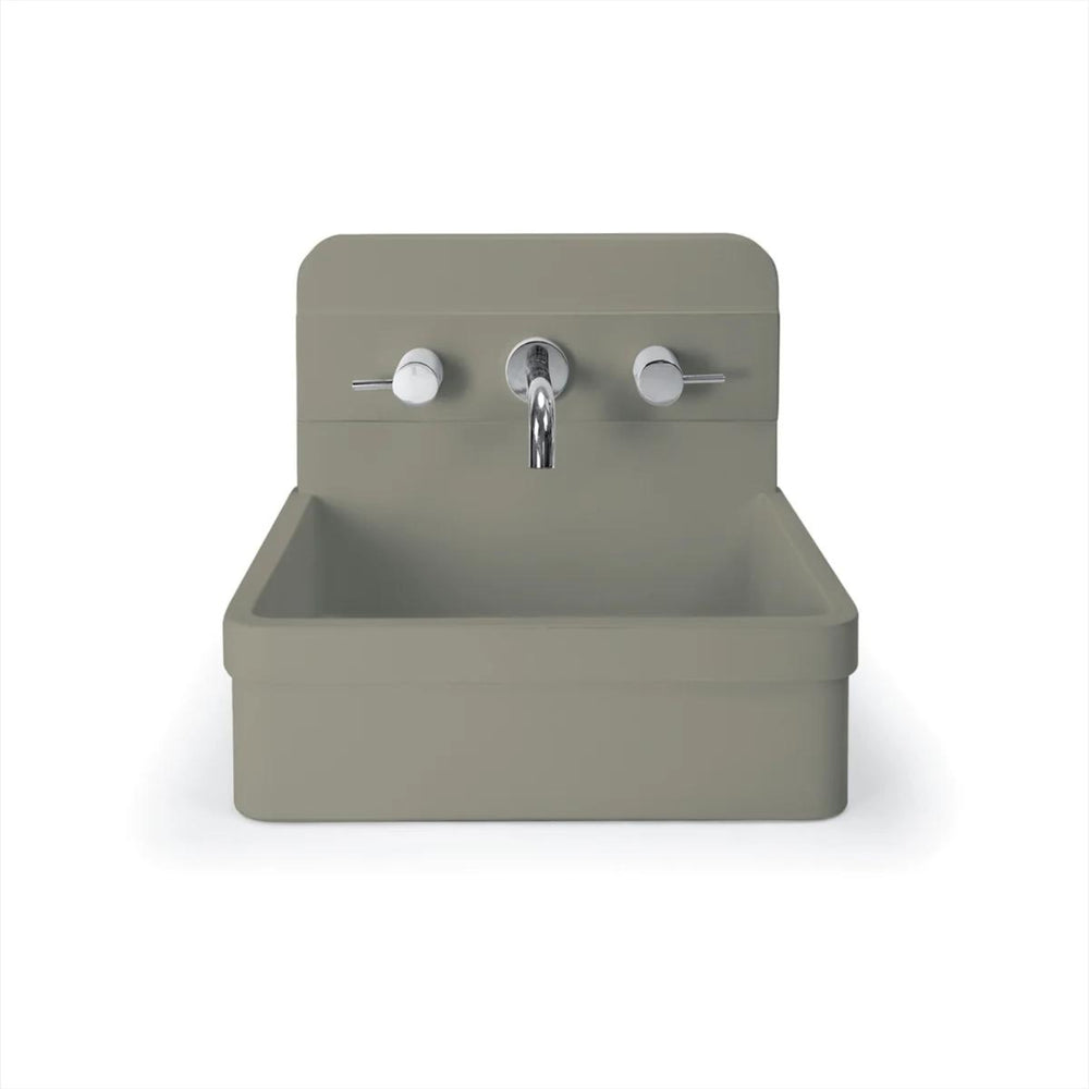 NOOD CO HERBERT ABOVE COUNTER / WALL HUNG BASIN OLIVE 410MM