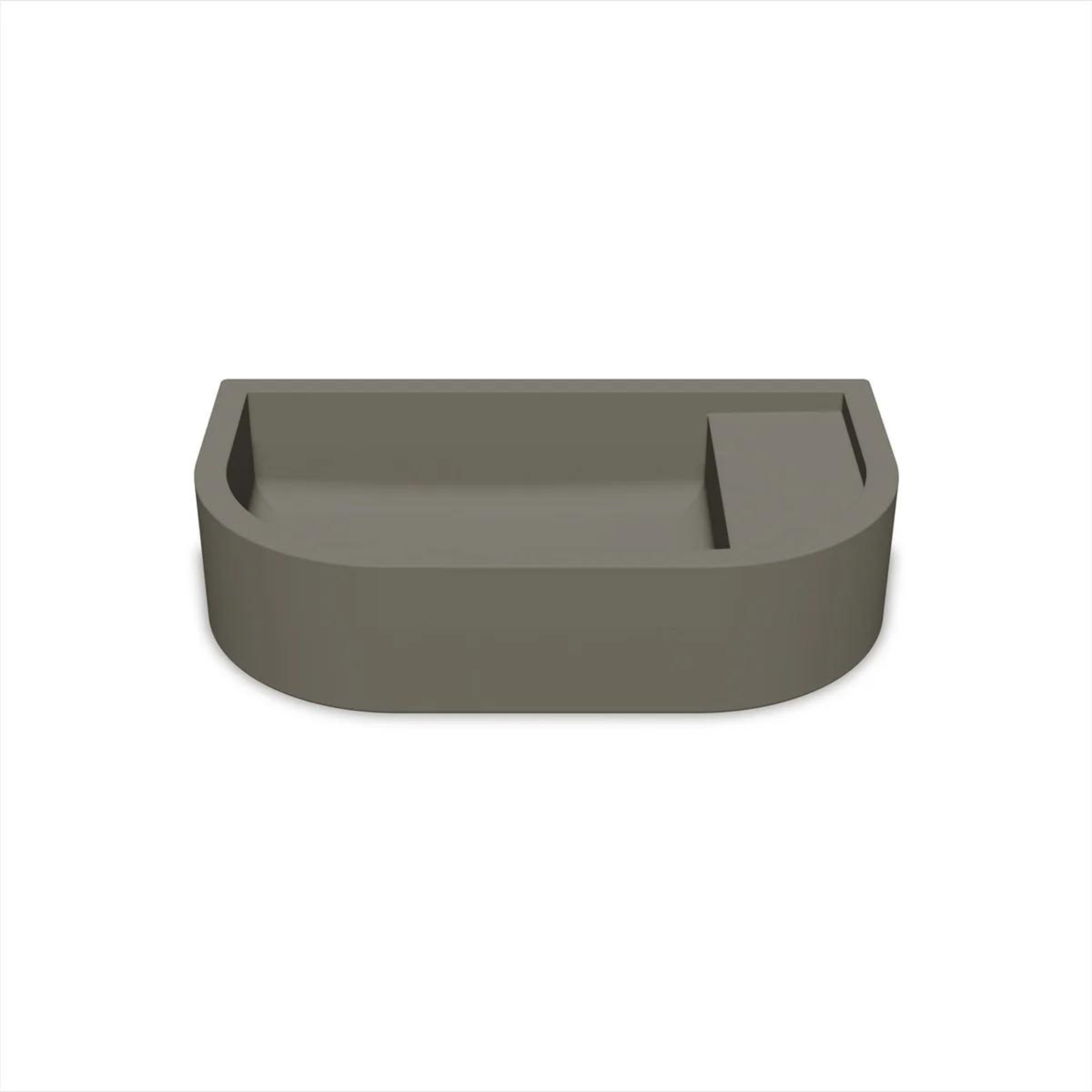 NOOD CO LOOP 02 ABOVE COUNTER / WALL HUNG BASIN MID TONE GREY 540MM