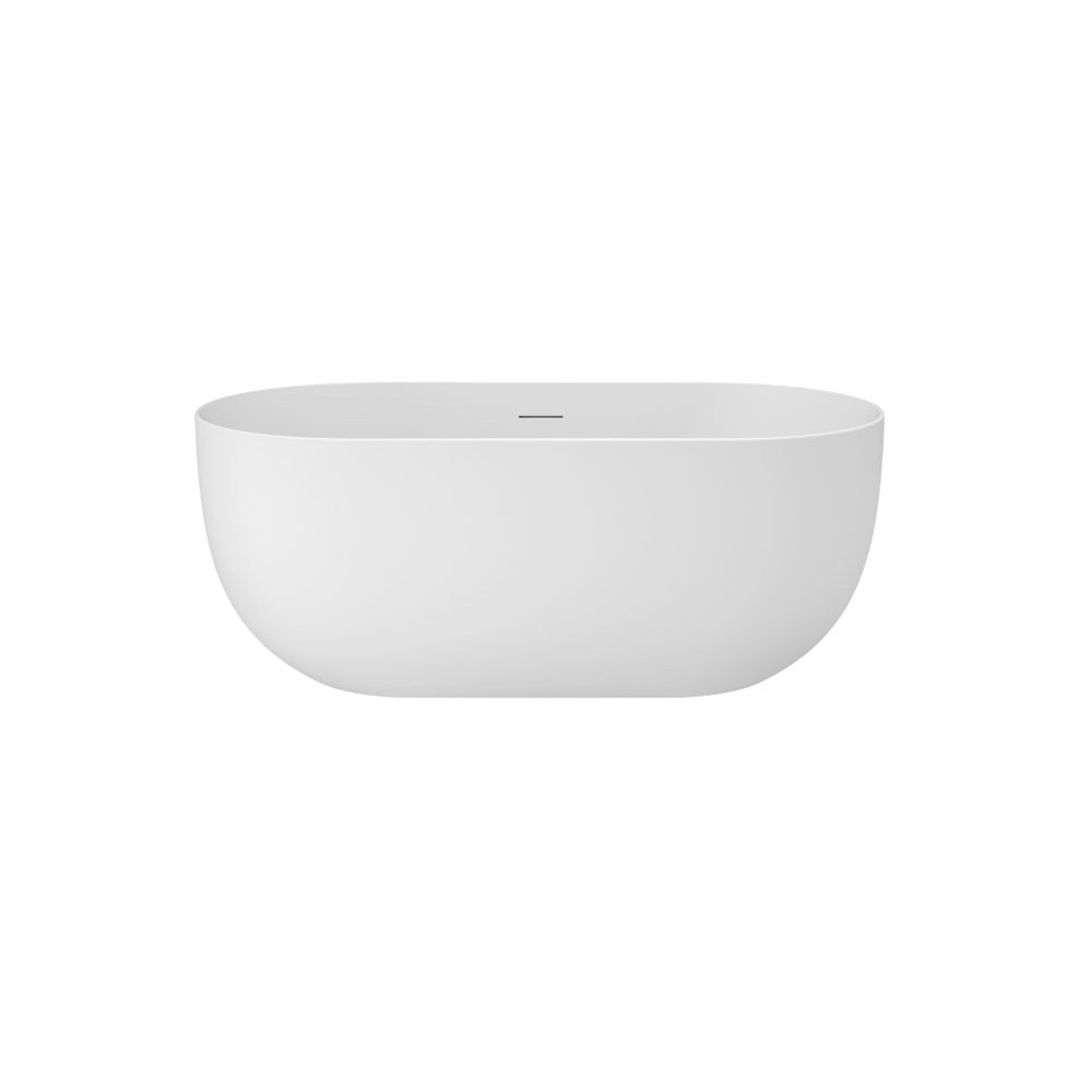 Linsol Nora Freestanding Bath with Overflow Matte White 1500mm