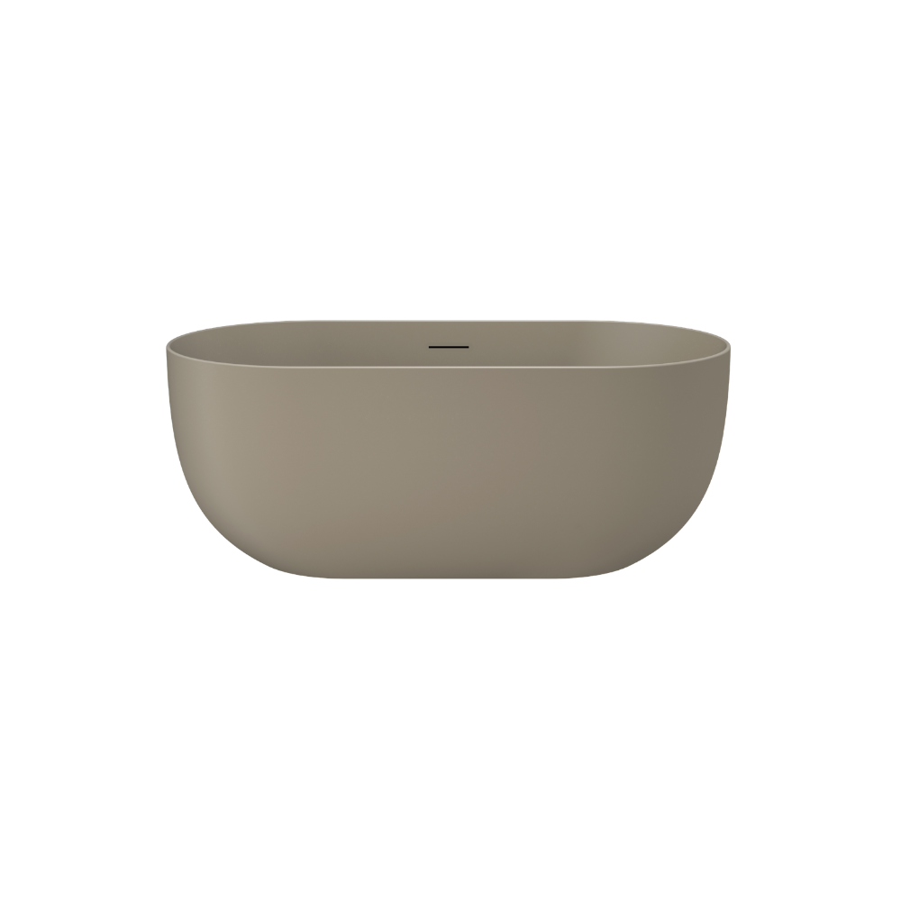 Linsol Nora Freestanding Bath with Overflow Warm Grey 1500mm