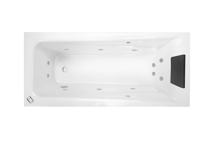DECINA NOVARA INSET CONTOUR SPA BATH GLOSS WHITE (AVAILABLE IN 1525MM, 1653MM AND 1665MM) WITH 12-JETS