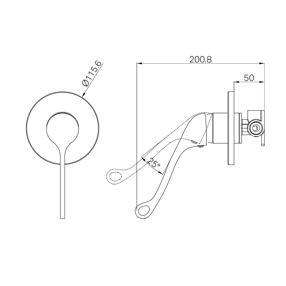 NERO CLASSIC CARE SHOWER MIXER 200MM CHROME