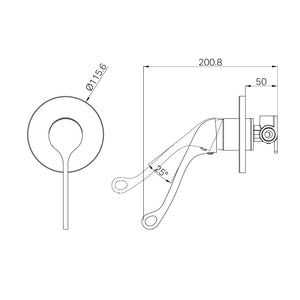 NERO CLASSIC CARE SHOWER MIXER 200MM CHROME