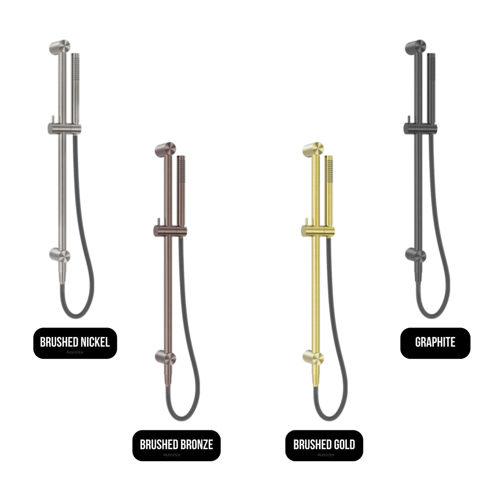 NERO ZEN SHOWER RAIL WITH OUTDOOR SHOWER HOSE GRAPHITE