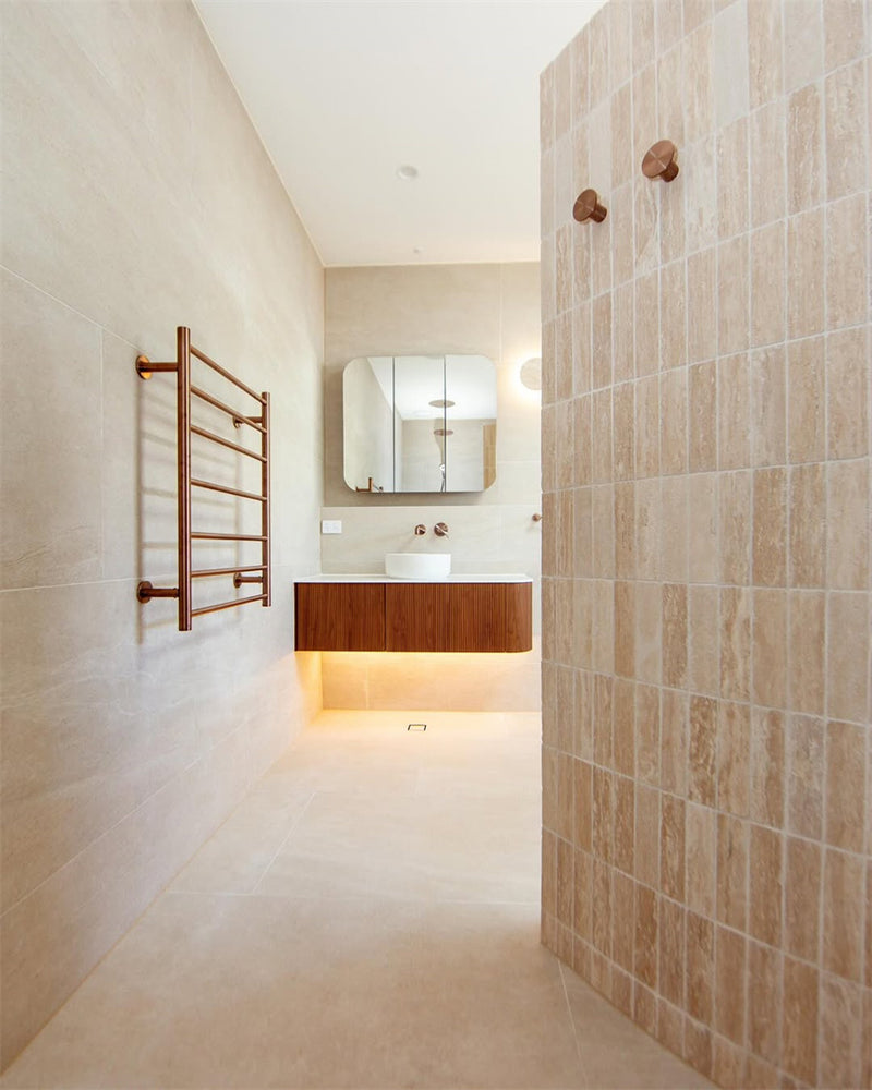 NERO MECCA NON-HEATED TOWEL LADDER BRUSHED BRONZE 600MM