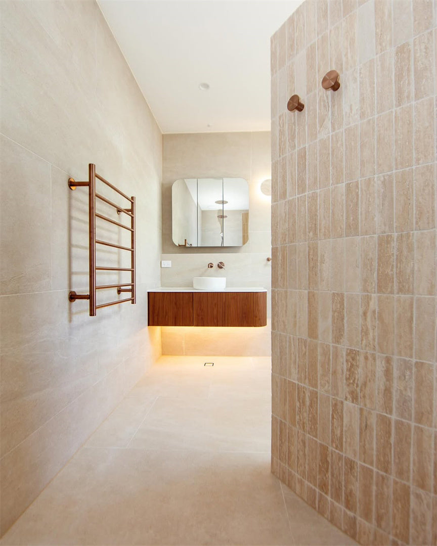 NERO MECCA NON-HEATED TOWEL LADDER BRUSHED BRONZE 600MM