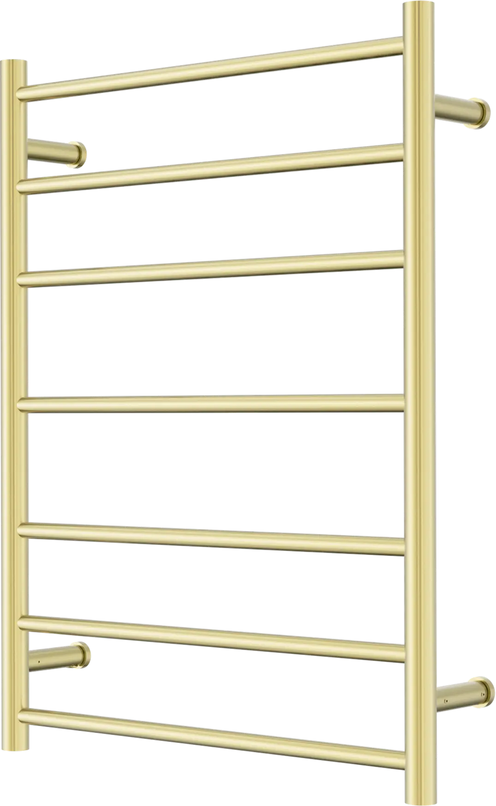 NERO MECCA 240V 7 BAR HEATED TOWEL LADDER BRUSHED GOLD