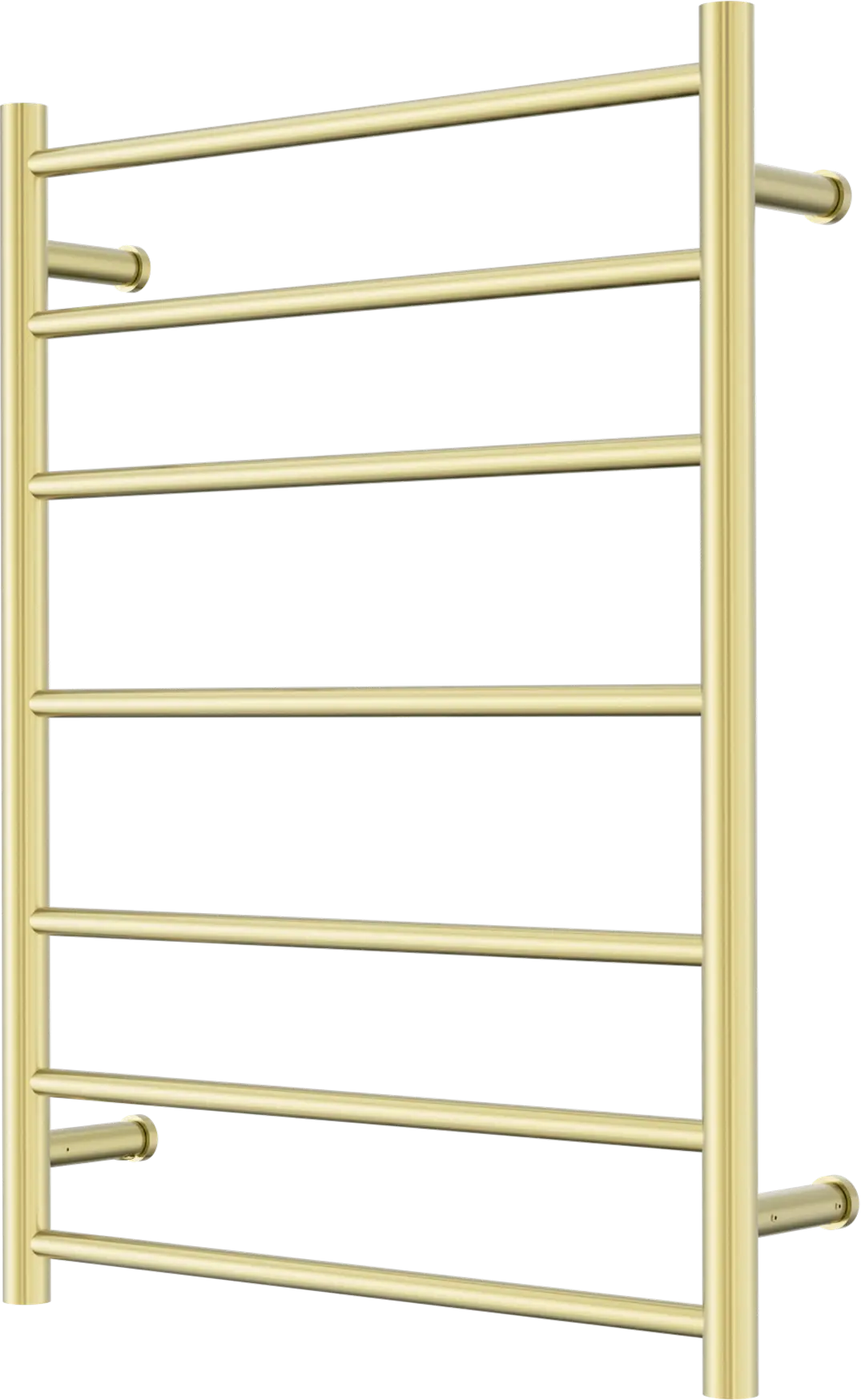NERO MECCA 240V 7 BAR HEATED TOWEL LADDER BRUSHED GOLD