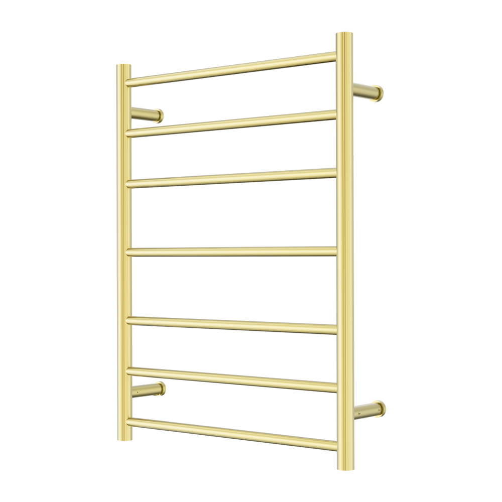 NERO MECCA 7-BAR LADDER HEATED TOWEL BRUSHED GOLD 800MM