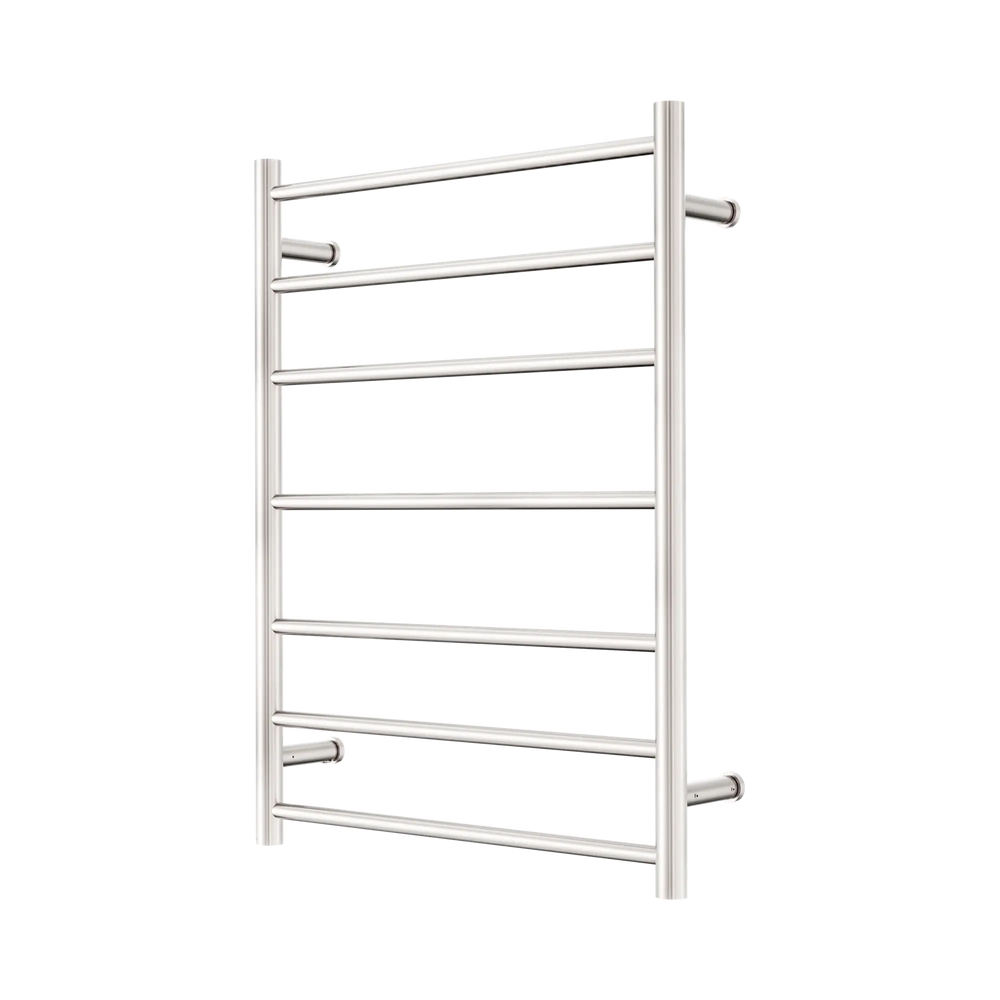 NERO MECCA 240V 7 BAR HEATED TOWEL LADDER BRUSHED NICKEL